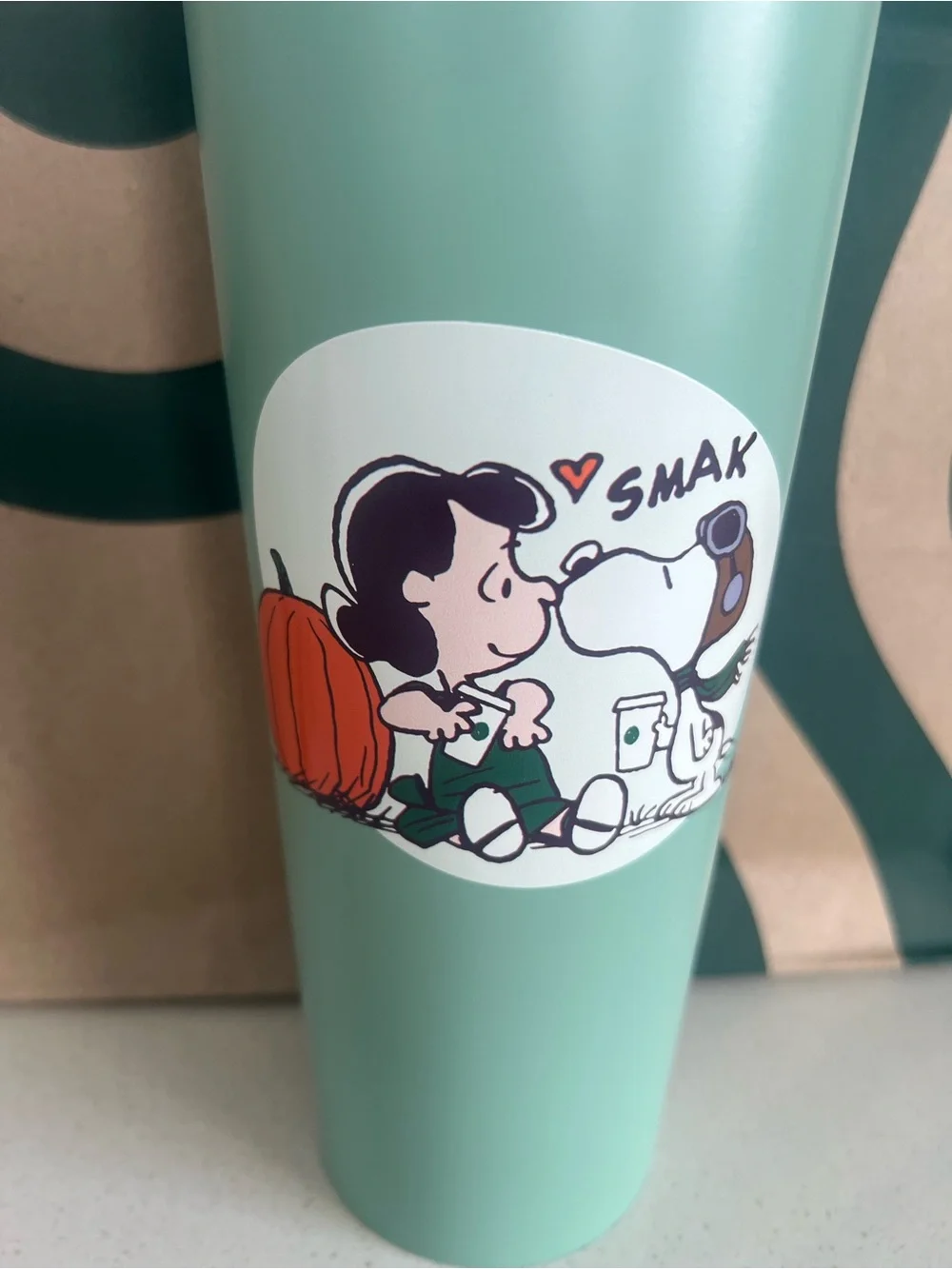 Snoopy/Peanuts × Starbucks 2026 Collection 16oz Pumpkin Tumbler — New in Box